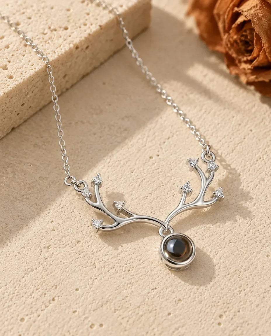 Collar con foto dentro - vista frontal en plata