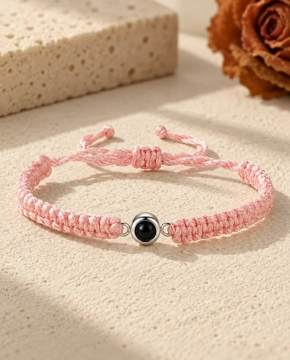 Pulsera con foto dentro - en rosa