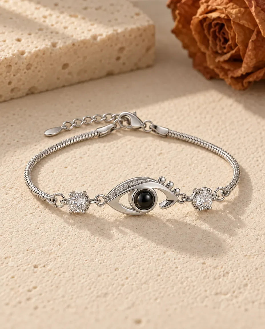 Pulsera con Foto Dentro - vista frontal en plata
