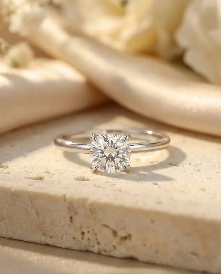 Anillo de moissanita solitario talla cojín cuadrado de 1 ct – plata de ley 925 y aro fino, anillo de pedida