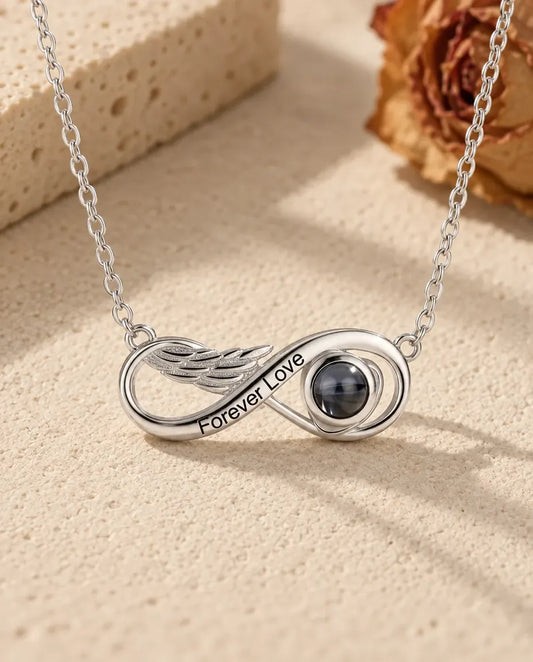Collar con foto dentro - vista frontal en plata