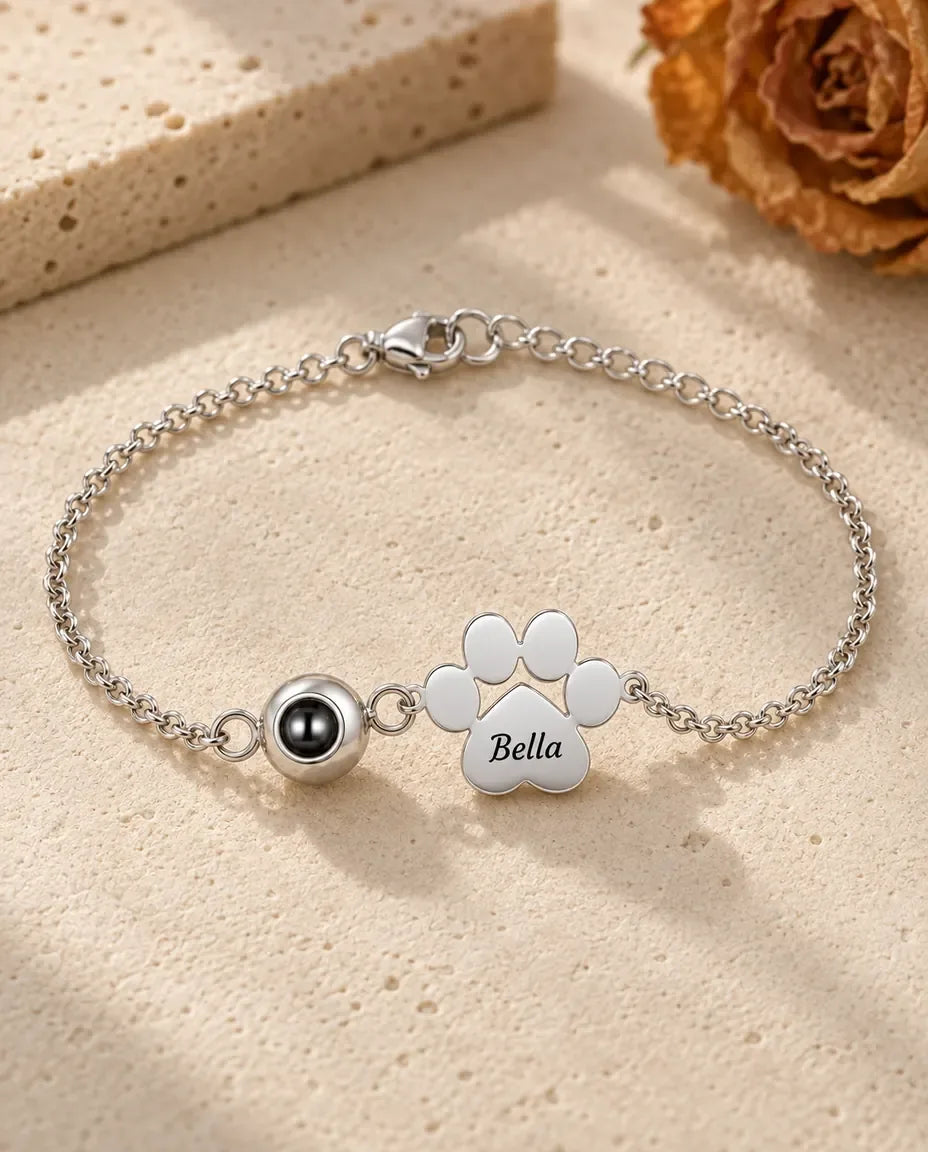 Pulsera con foto dentro - vista frontal en plata