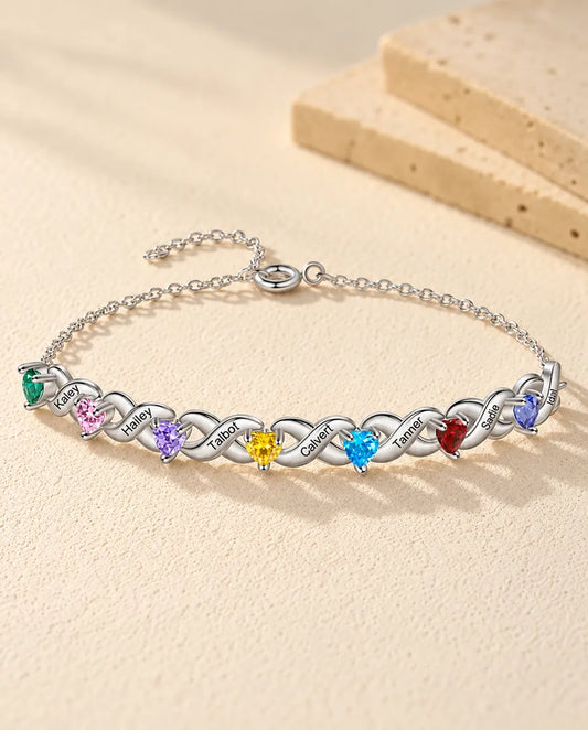 Pulsera con nombres grabados - vista frontal