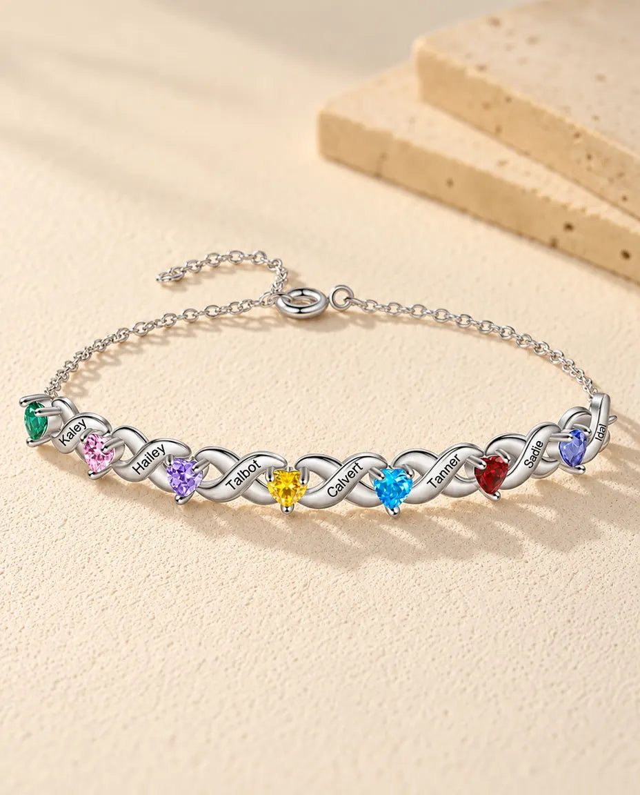 Pulsera con nombres grabados - vista frontal