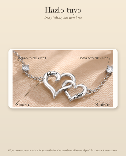 Guia de personalizacion de la pulsera con dos piedras y dos nombres