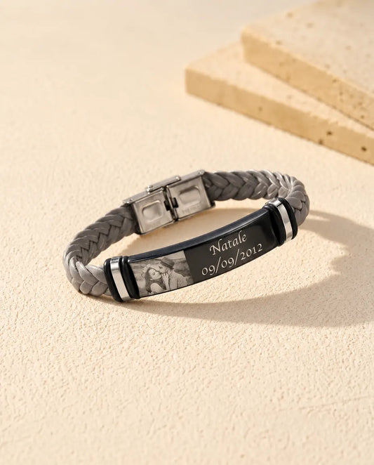 Pulsera hombre grabada - vista frontal