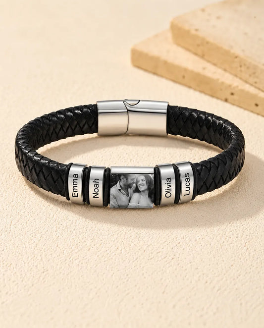 Pulsera hombre grabada - vista frontal