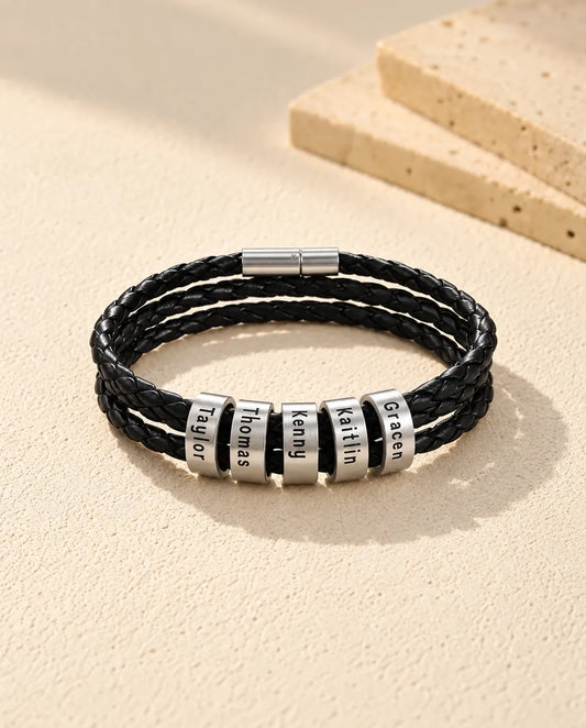 Pulsera hombre grabada - vista frontal