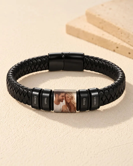 Pulsera hombre grabada - vista frontal