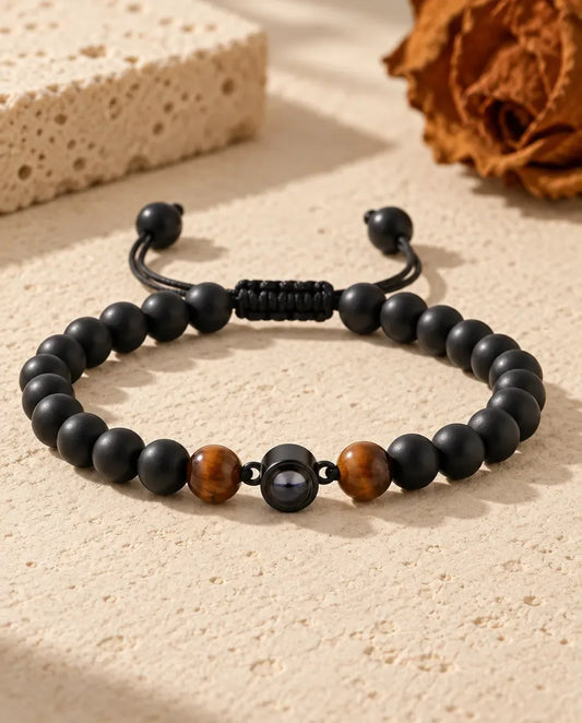 Pulsera hombre con foto dentro - sobre una superficie
