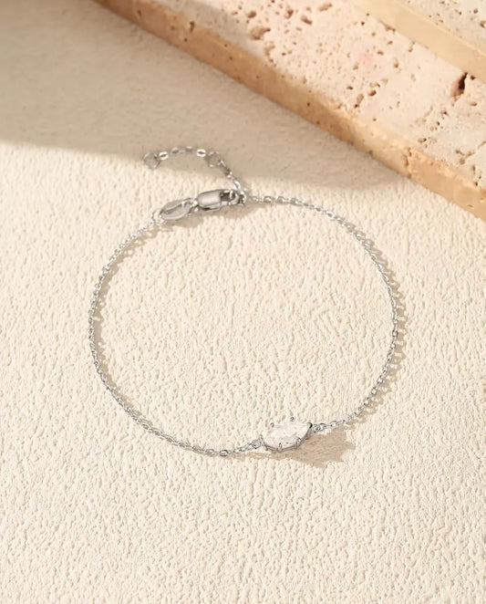 Pulsera de Moissanita Marquesa - 0,50 ct color D, 4 x 8 mm, cadena fina de 16+3 cm en plata de ley 925