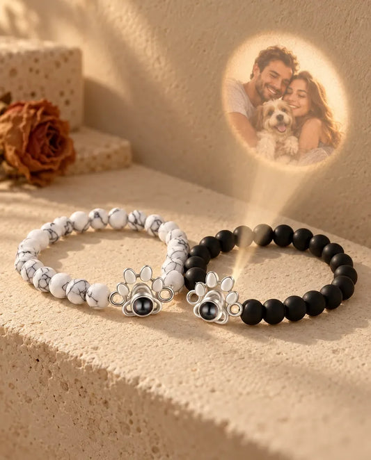 Pulseras de pareja con foto dentro - proyecta la foto oculta en la pared
